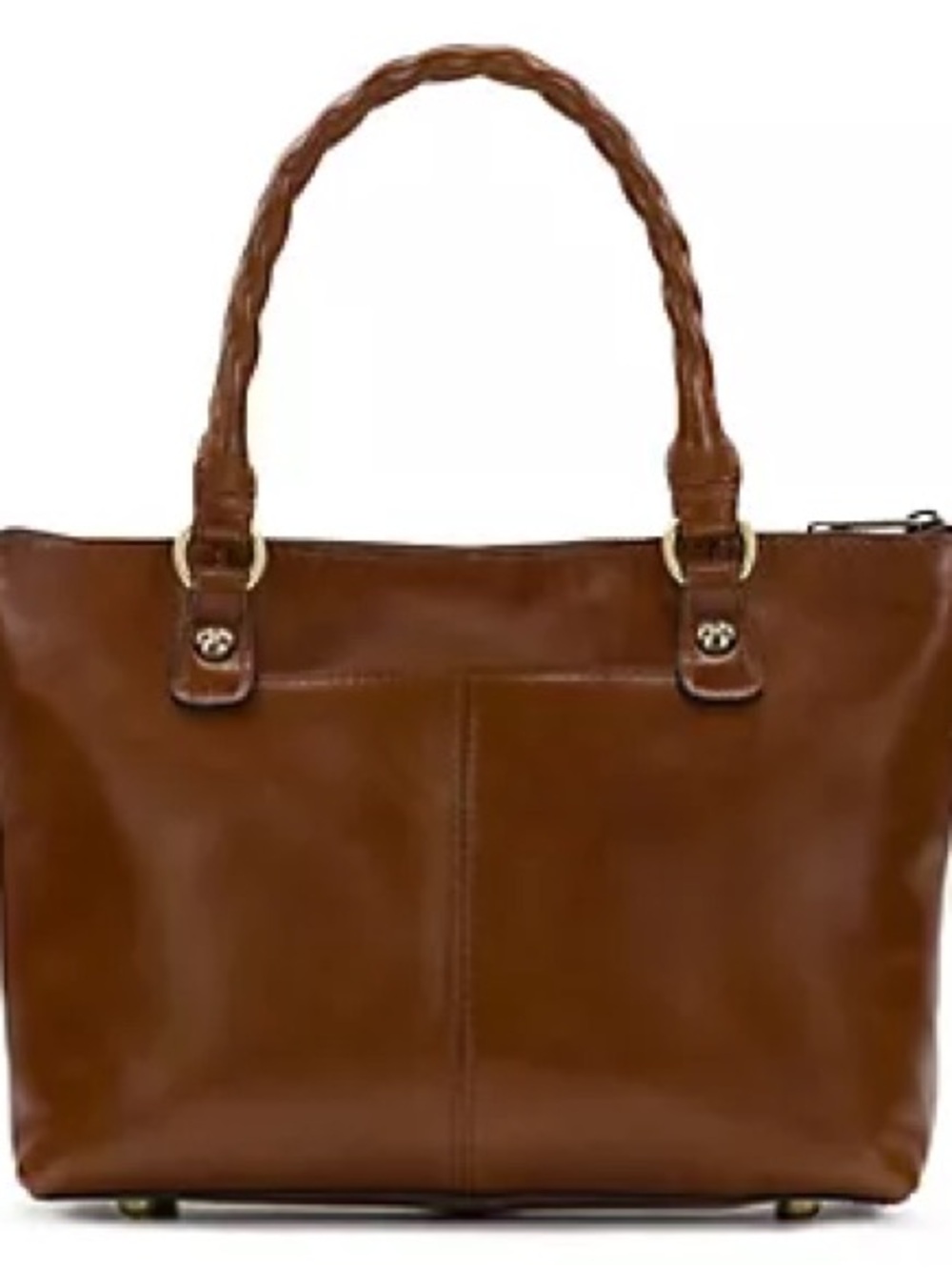 Patricia Nash Chestnut Brown Braided-Handle Leather Satchel - Picture 4 of 6
